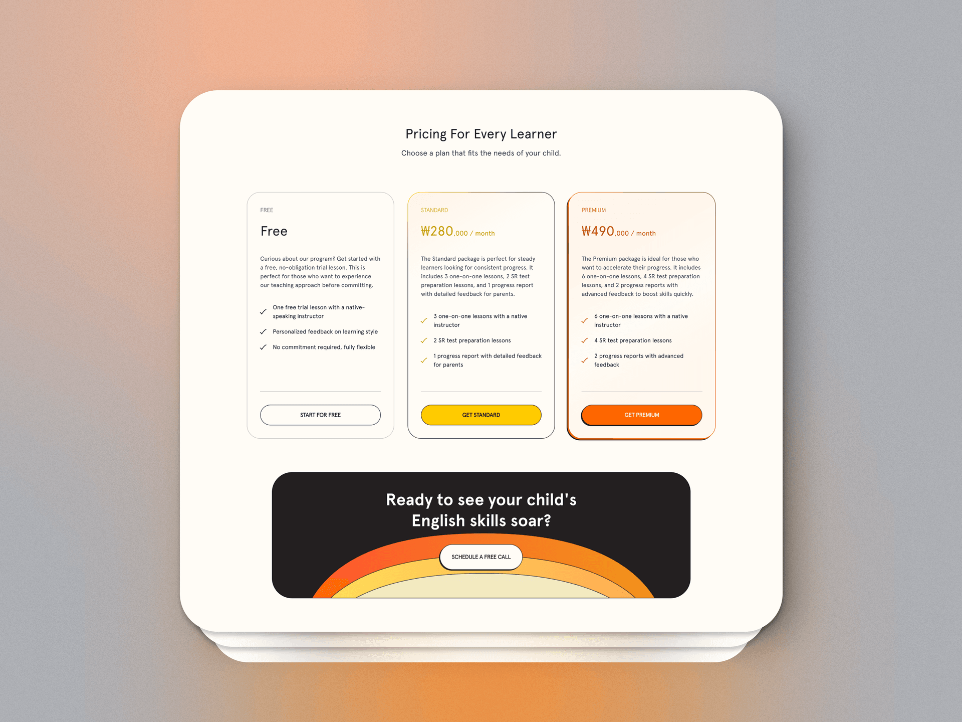 j-learning web app mockup